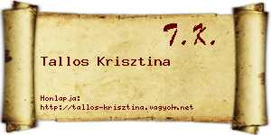 Tallos Krisztina névjegykártya