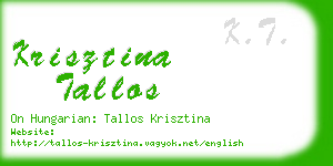 krisztina tallos business card